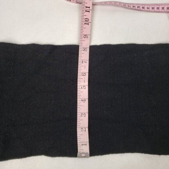 Holt Renfrew Angora Lambswool Nylon Scarf Black Floral Appliques Winter Warmth - Picture 9 of 12